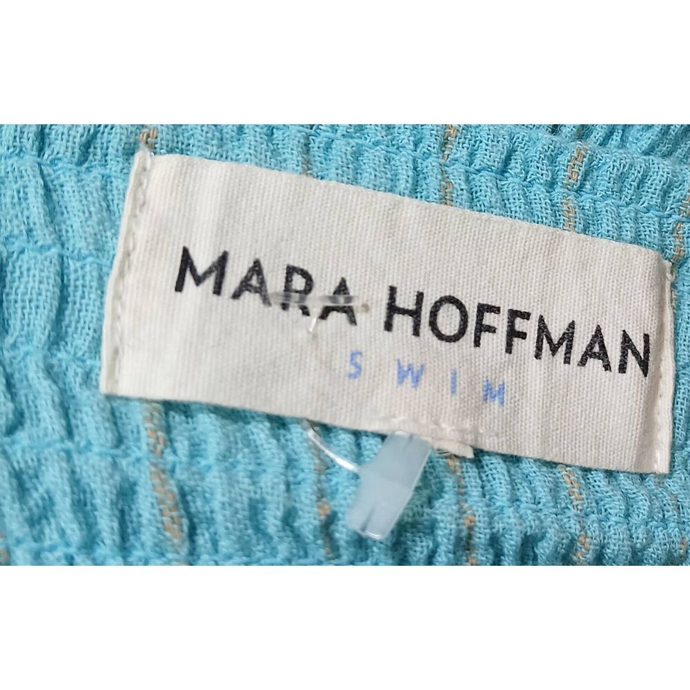 Mara Hoffman womens small Seersucker halter dress blue maxi organic cotton - Picture 8 of 10